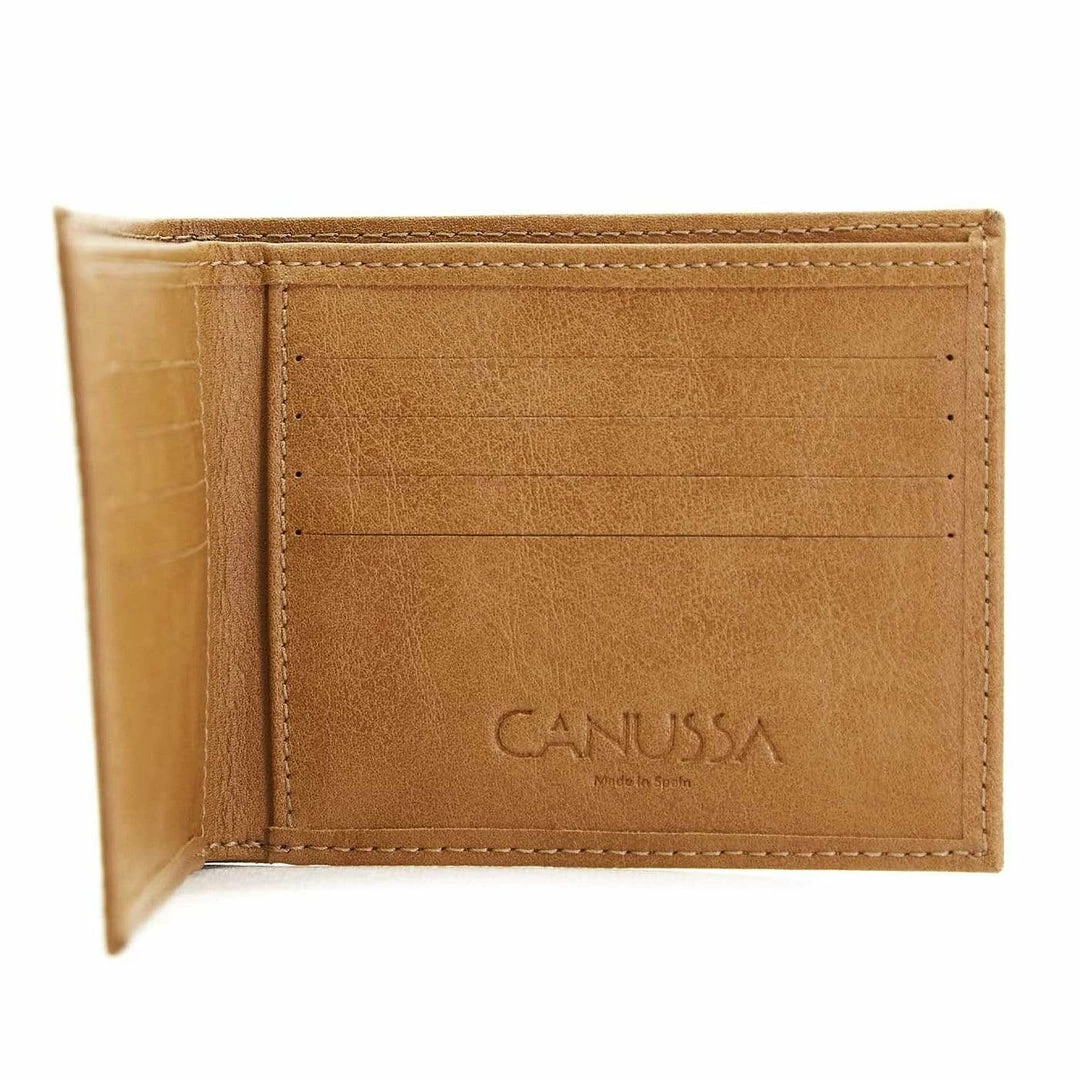 Canussa Accessories Slim Bifold Vegan Leather Wallet | Camel 11 Canussa Accessories Slim Bifold Vegan Leather Wallet | Camel