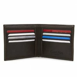 Canussa Accessories Slim Bifold Vegan Leather Wallet | Dark Brown