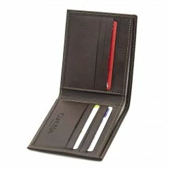Canussa Accessories Slim Bifold Vegan Leather Wallet | Dark Brown