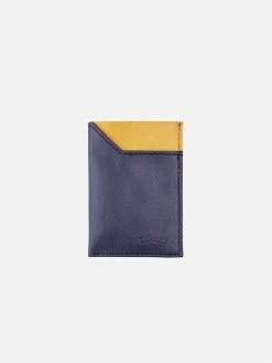 Canussa Slim Vegan Leather Cardholder | Blue & Camel