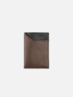Canussa Accessories Slim Vegan Leather Cardholder | Brown & Black