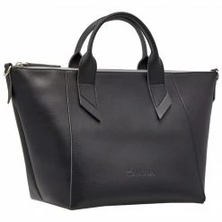 Canussa Trotto Vegan Leather Tote Bag | Black/Grey