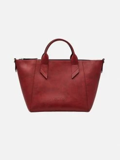 Canussa Trotto Vegan Leather Tote Bag | Red Bags