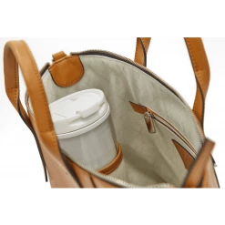 Canussa Trotto Vegan Leather Tote Bag | Camel Bags