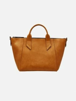 Canussa Trotto Vegan Leather Tote Bag | Camel Bags