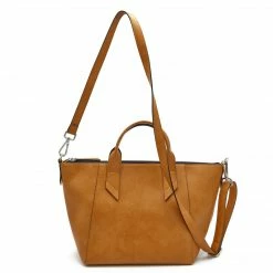 Canussa Trotto Vegan Leather Tote Bag | Camel Bags