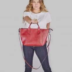 Canussa Trotto Vegan Leather Tote Bag | Red Bags