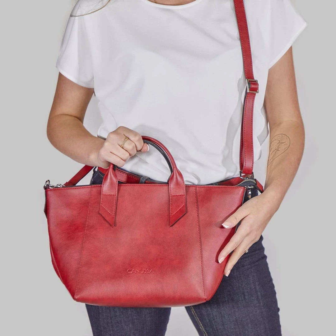 Canussa Trotto Vegan Leather Tote Bag | Red Bags 5 Canussa Trotto Vegan Leather Tote Bag | Red Bags
