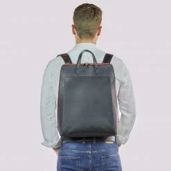 Canussa Bags Urban Vegan Leather Backpack | Black & Red