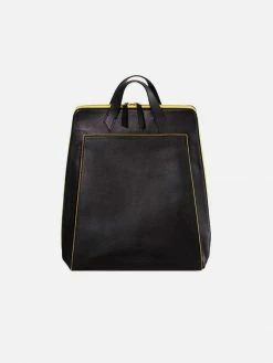 Canussa Bags Urban Vegan Leather Backpack | Black & Yellow
