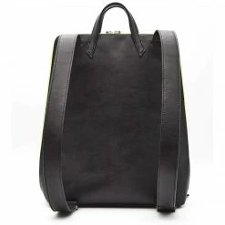 Canussa Bags Urban Vegan Leather Backpack | Black & Yellow