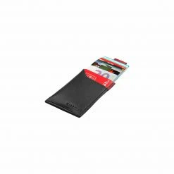 Canussa Slim Vegan Leather Cardholder | Black & Red Accessories