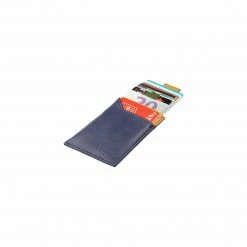 Canussa Slim Vegan Leather Cardholder | Blue & Camel