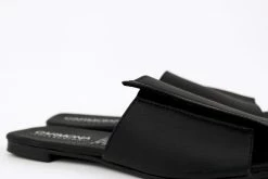 Carmona Collection Shoes Andrea Cactus Leather Vegan Sandals | Black