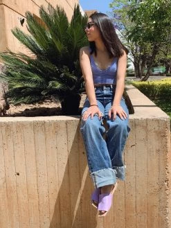 Carmona Collection Andrea Cactus Leather Vegan Sandals | Lilac