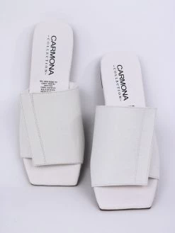 Carmona Collection Andrea Cactus Leather Vegan Sandals | White 9 Carmona Collection Andrea Cactus Leather Vegan Sandals | White