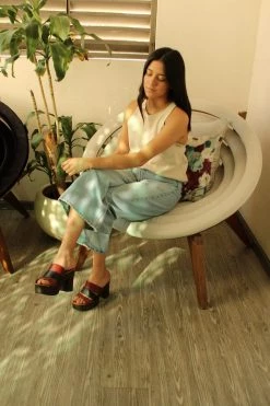 Carmona Collection Shoes Estefanía Desserto® Cactus Leather Vegan Heel Sandal | Red