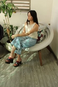 Carmona Collection Shoes Estefanía Desserto® Cactus Leather Vegan Heel Sandal | Red