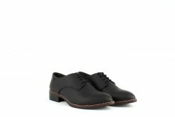 Carmona Collection Esther Desserto® Cactus Leather Vegan Derby Shoe | Black