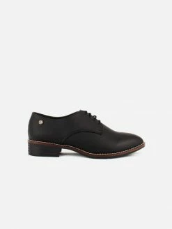 Carmona Collection Esther Desserto® Cactus Leather Vegan Derby Shoe | Black