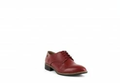 Carmona Collection Esther Desserto® Cactus Leather Vegan Derby Shoe | Red