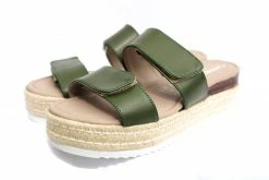 Carmona Collection Romina Desserto® Cactus Leather Vegan Sandal | Green Shoes