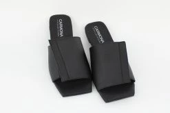 Carmona Collection Shoes Andrea Cactus Leather Vegan Sandals | Black