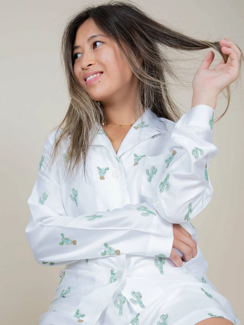 Charlotte Dunn Design Cowboy Edition Bamboo Vegan Silk Pyjama Shirt Clothing 3 Charlotte Dunn Design Cowboy Edition Bamboo Vegan Silk Pyjama Shirt Clothing