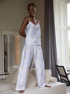 Charlotte Dunn Design Amalfi Edition Bamboo Vegan Silk Pyjama Camisole Set | Long Clothing