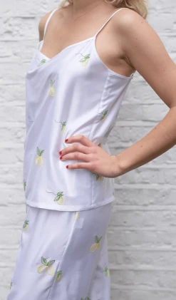 Charlotte Dunn Design Amalfi Edition Bamboo Vegan Silk Pyjama Camisole Set | Long Clothing