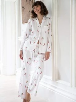 Charlotte Dunn Design Clothing Basque Edition Bamboo Vegan Silk Pyjama Set | Long