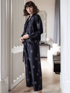 Charlotte Dunn Design Safari Edition Bamboo Vegan Silk Pyjama Set | Long