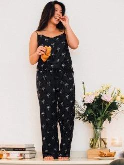 Charlotte Dunn Design Character Edition Bamboo Vegan Silk Pyjama Camisole Set | Long