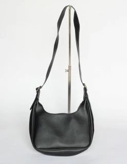 Collection And Co Aria Up-cycled Faux Leather Shoulder Bag | Black