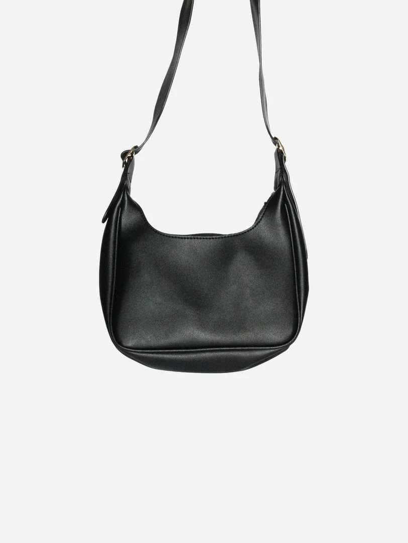 Collection And Co Aria Up-cycled Faux Leather Shoulder Bag | Black 3 Collection And Co Aria Up-cycled Faux Leather Shoulder Bag | Black