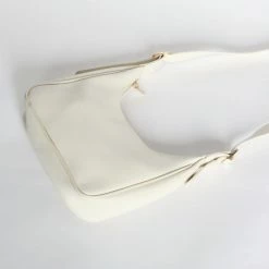Collection And Co Bags Aria Up-cycled Faux Leather Shoulder Bag | Cream