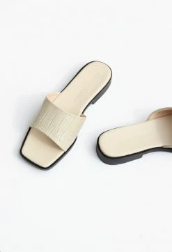 Collection And Co Shoes Romi Up-Cycled Vegan Leather Sandals | Cream Croc