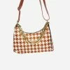 Collection And Co Bags Cassia Houndstooth Mini Shoulder Bag | Tan 1 Collection And Co Bags Cassia Houndstooth Mini Shoulder Bag | Tan