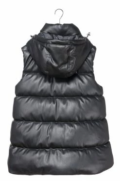 CULTHREAD Arundel Special Edition Hooded Recycled Vegan Leather Vest | Black & Gold