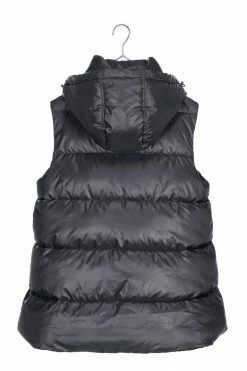 CULTHREAD Arundel Hooded Vegan Vest | Midnight Black & Orange Clothing