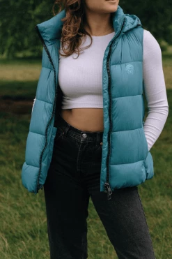 CULTHREAD Clothing Arundel Hooded Vegan Vest | Sky Blue