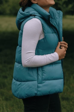 CULTHREAD Clothing Arundel Hooded Vegan Vest | Sky Blue 11 CULTHREAD Clothing Arundel Hooded Vegan Vest | Sky Blue