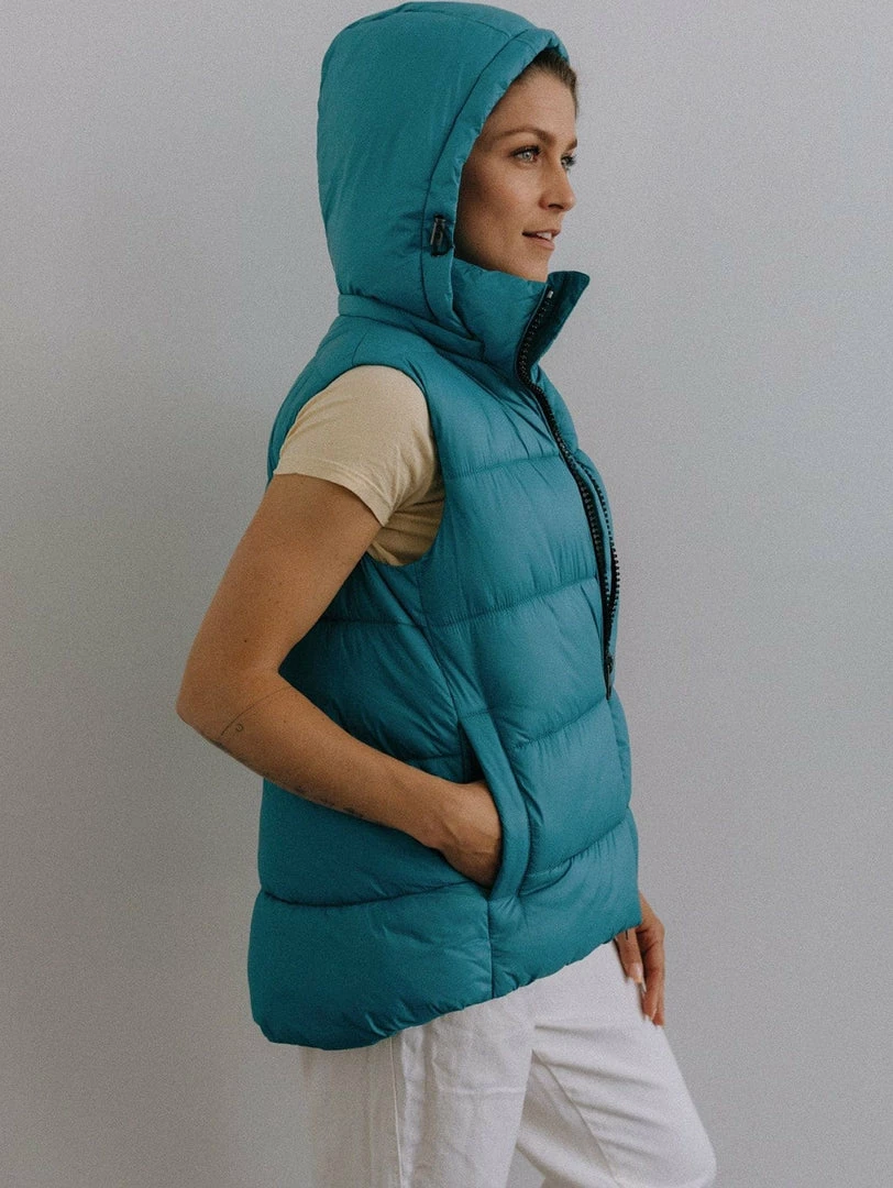 CULTHREAD Clothing Arundel Hooded Vegan Vest | Sky Blue 3 CULTHREAD Clothing Arundel Hooded Vegan Vest | Sky Blue