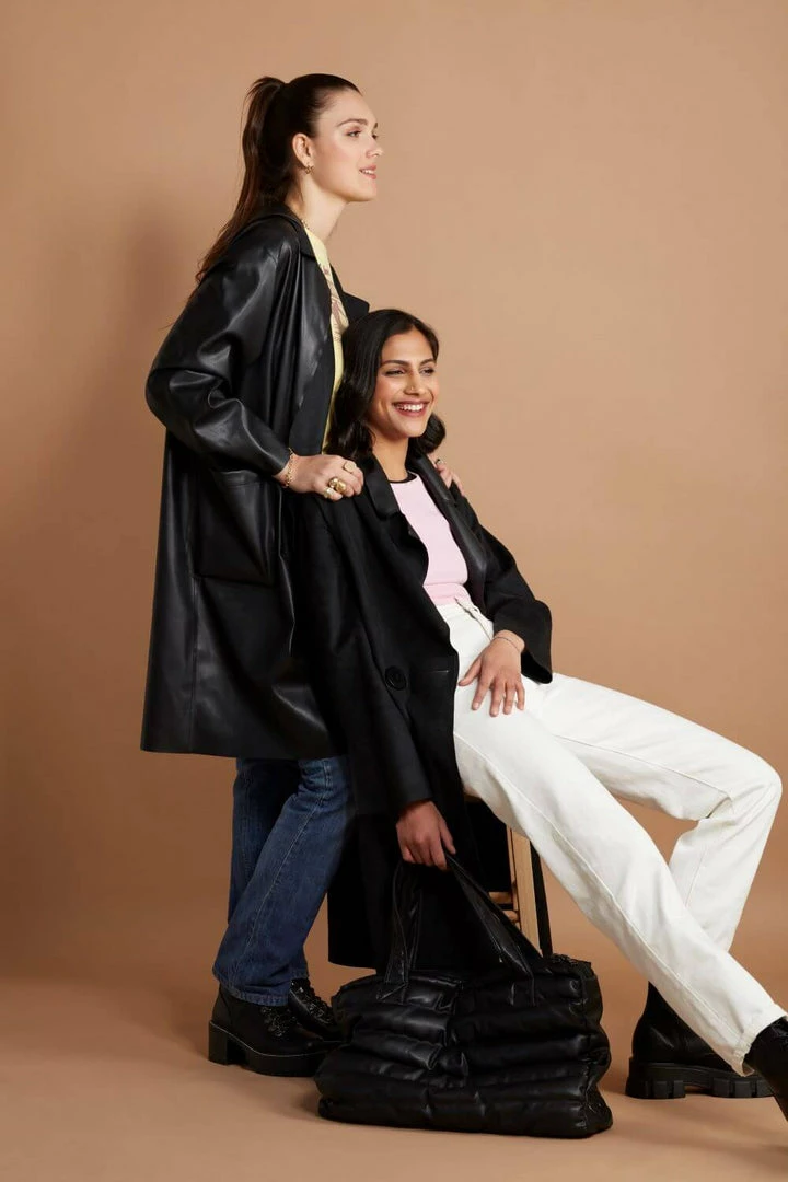 CULTHREAD Ladbroke Recycled Vegan Leather Reversible Duster Coat | Black Clothing 9 CULTHREAD Ladbroke Recycled Vegan Leather Reversible Duster Coat | Black Clothing