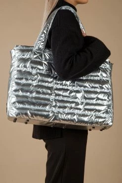 CULTHREAD Bags Blenheim Faux Fur Vegan Puffer Bag | Silver