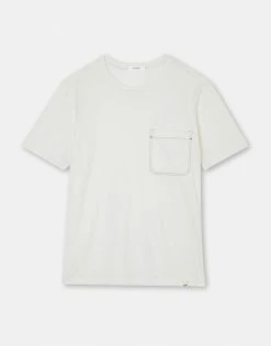 Cut & Pin Crew Neck Cotton T-Shirt | Ecru
