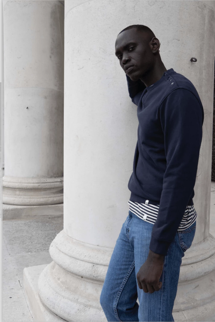 Cut & Pin Organic Cotton Popper Shoulder Sweatshirt | Navy 4 Cut & Pin Organic Cotton Popper Shoulder Sweatshirt | Navy