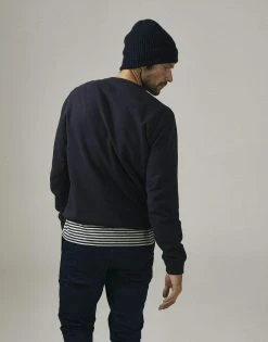 Cut & Pin Organic Cotton Popper Shoulder Sweatshirt | Navy 10 Cut & Pin Organic Cotton Popper Shoulder Sweatshirt | Navy