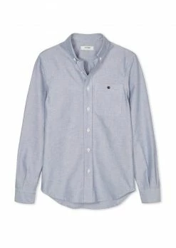 Cut & Pin Clothing Slim Fit Cotton Oxford Shirt | Navy