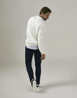 Cut & Pin Organic Cotton Popper Shoulder Sweatshirt | Cream